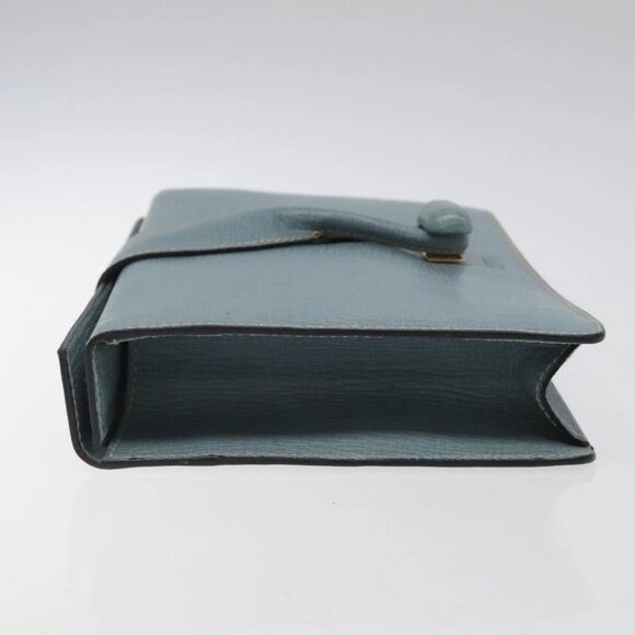 LOEWE Clutch Bag Leather Light Blue Gold Auth bs25818 - Picture 5 of 15